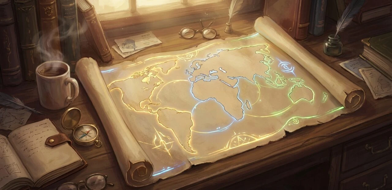 slepá mapa světa